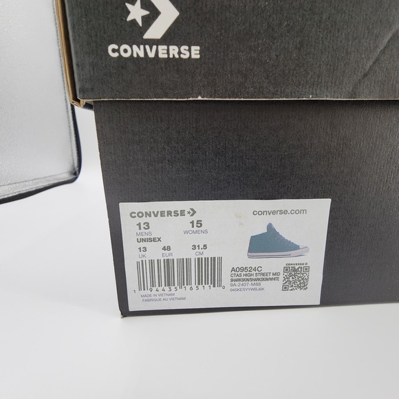 Chuck‎ Taylor All Star High Street Faux-Leather Shoes Mens 13 Sharkskin Gray NEW - Picture 4 of 15